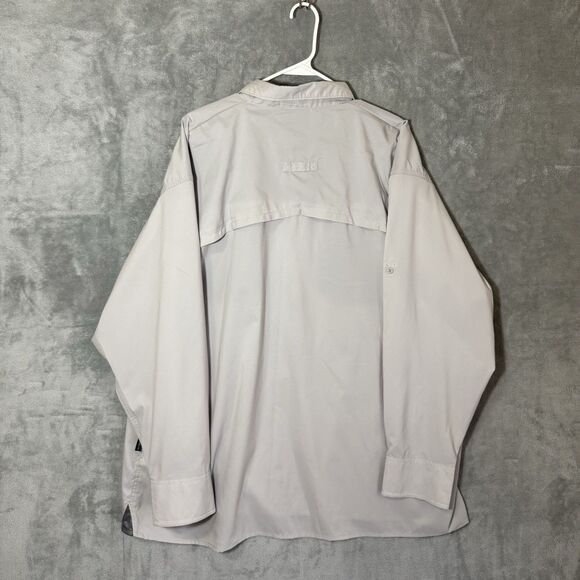 Cabelas Guidewear Fishing Shirt Men 2XL Gray Button Long Vented Roll Tab 50 UPF - Picture 2 of 8